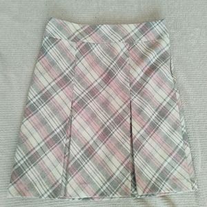 Ann Taylor Loft Wool Checkered Wrinkle Skirt Size 4